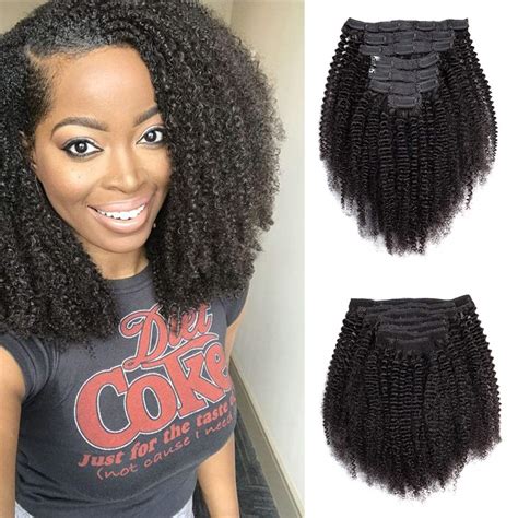 kinky clip in hair extensions 4c|kinky afro hair clip in.